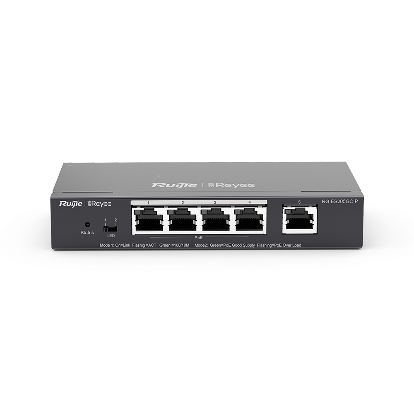 RG-ES205GC-P, 5-Port Gigabit Smart Cloud Mananged PoE Switch