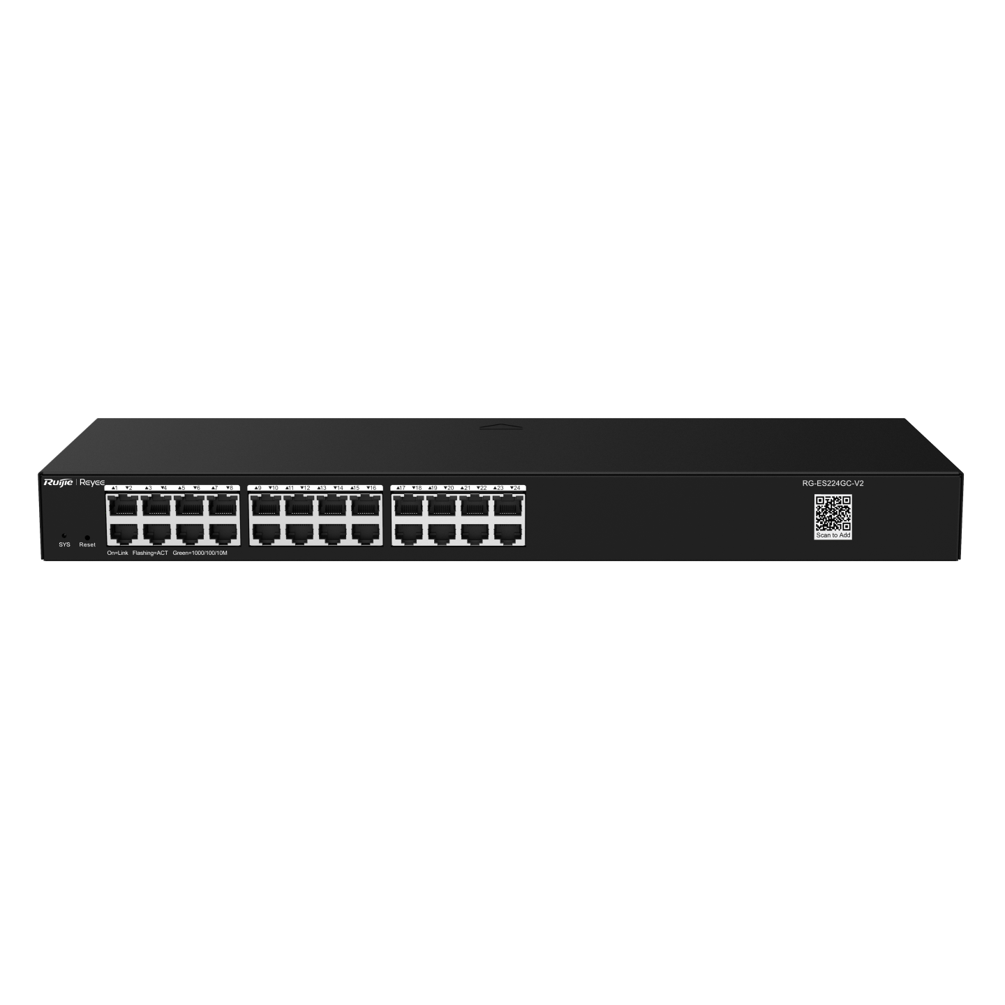 RG-ES224GC-V2 , 24-Port Gigabit Smart Cloud Managed Non-PoE Switch