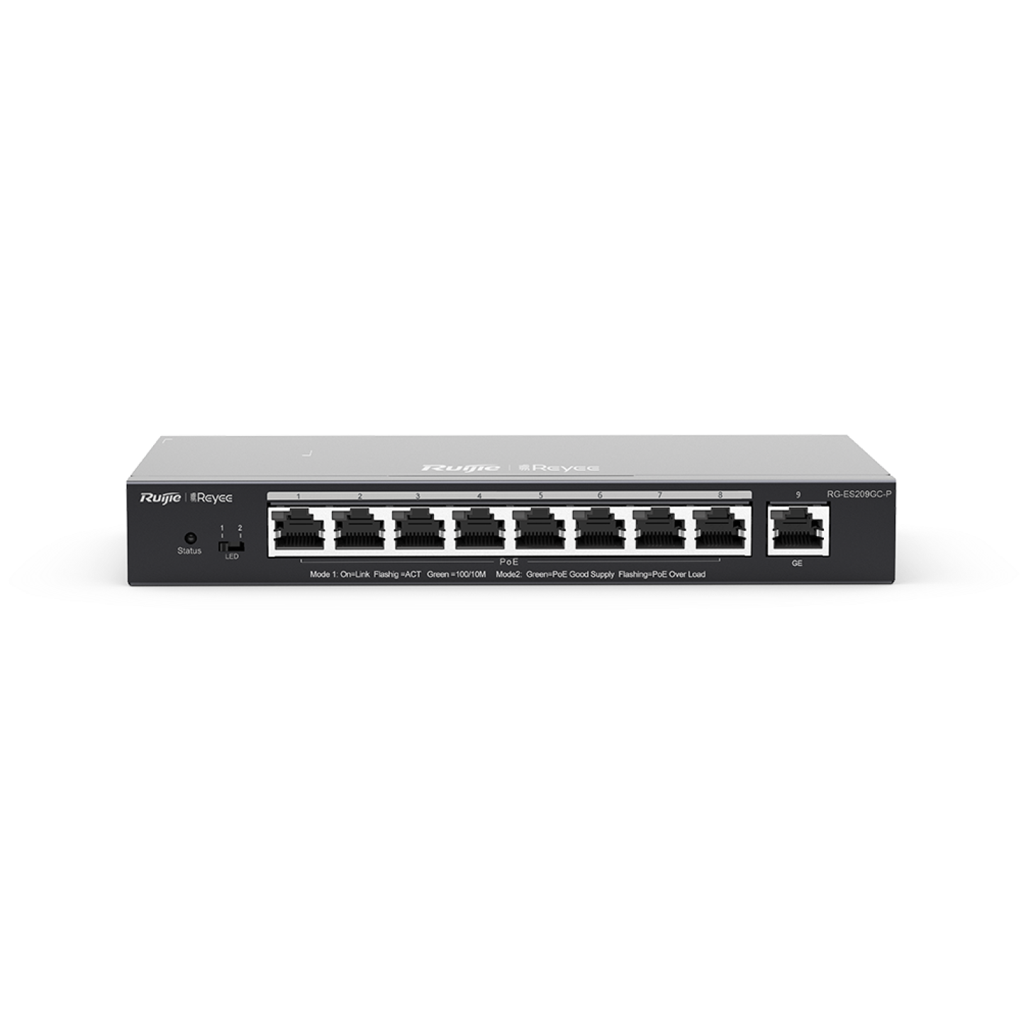 RG-ES209GC-P, 9-Port Gigabit Smart Cloud Managed PoE Switch