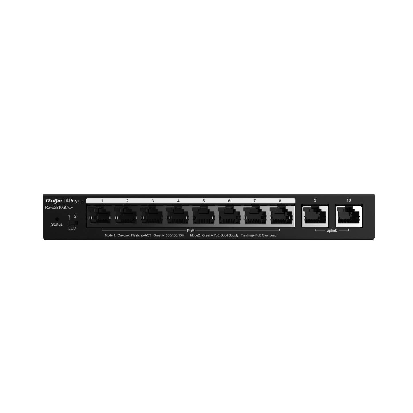 RG-ES210GC-LP, 10-Port Gigabit Smart Cloud Managed PoE Switch