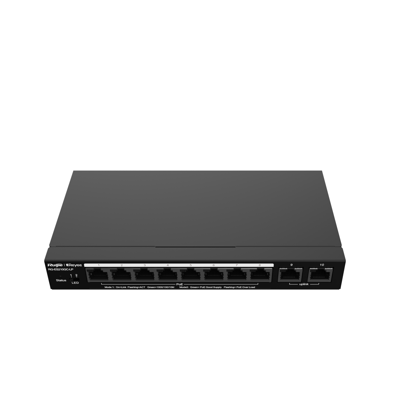 RG-ES210GC-LP, 10-Port Gigabit Smart Cloud Managed PoE Switch