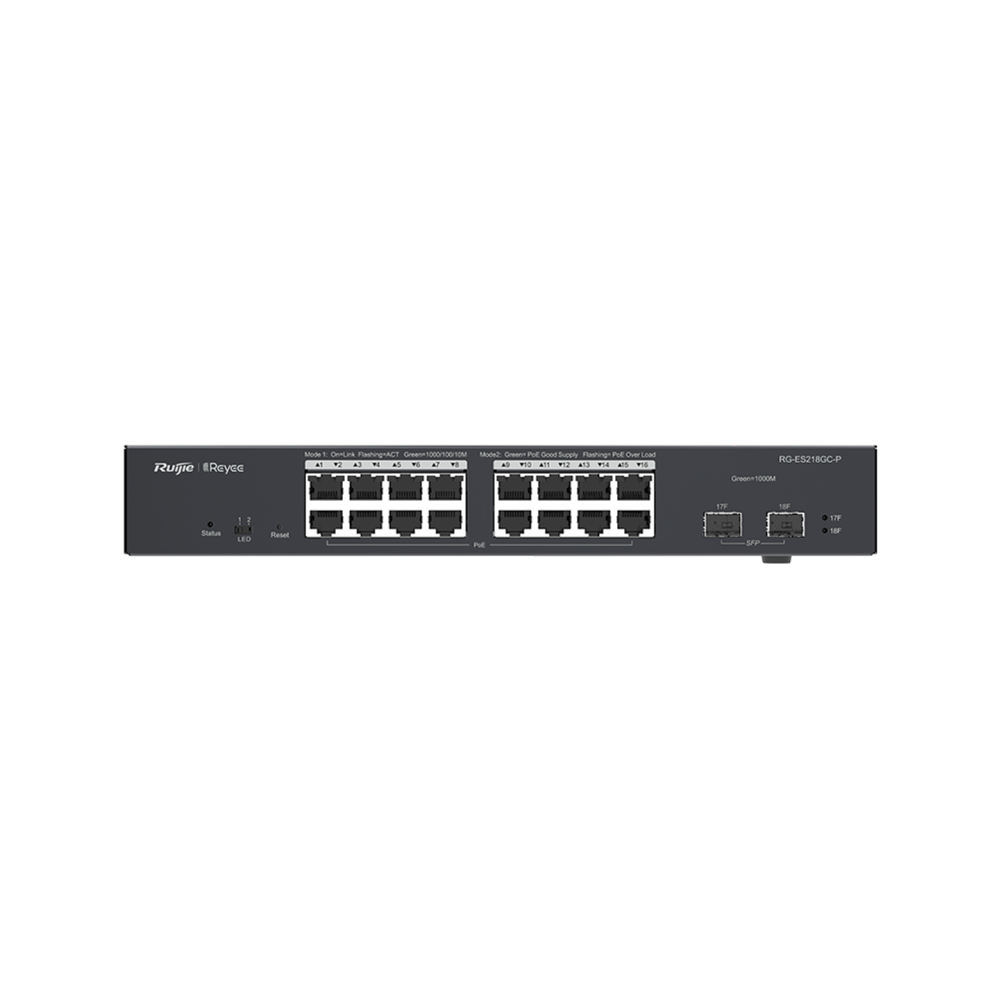 RG-ES218GC-P, 18-Port Gigabit Smart Cloud Managed PoE Switch