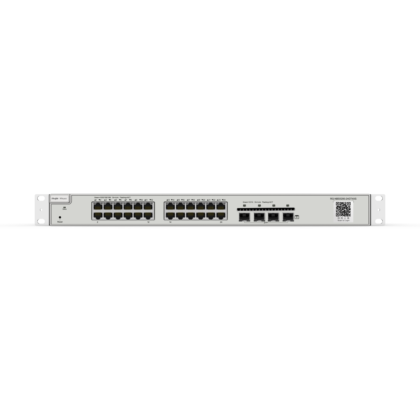 RG-NBS5200-24GT4XS, 24-port Gigabit Layer 3 Non-PoE Switch, 4 SFP+ Uplink
