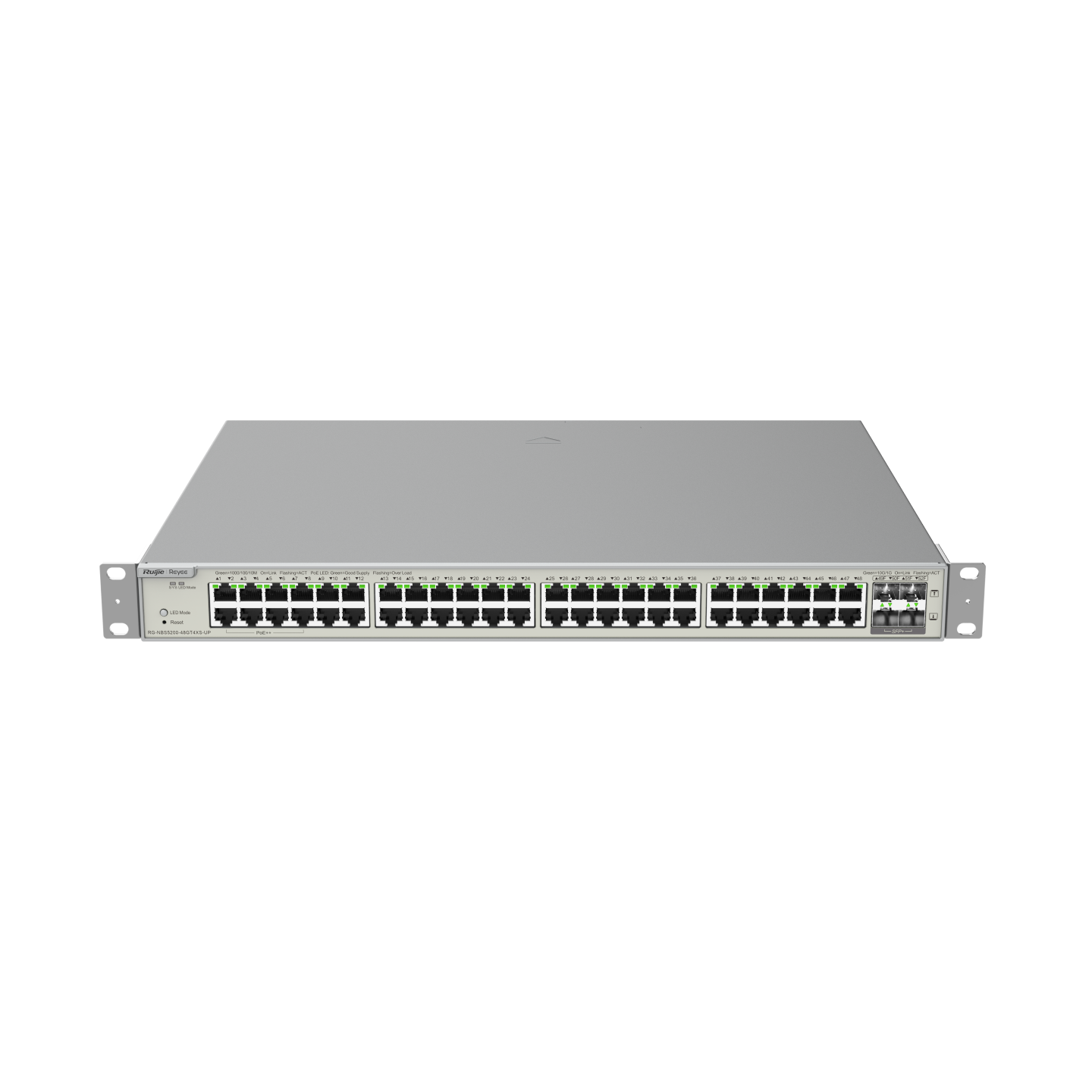 RG-NBS5200-48GT4XS-UP, 48-port Gigabit Layer 3 PoE Switch, 4 SFP+ Uplink