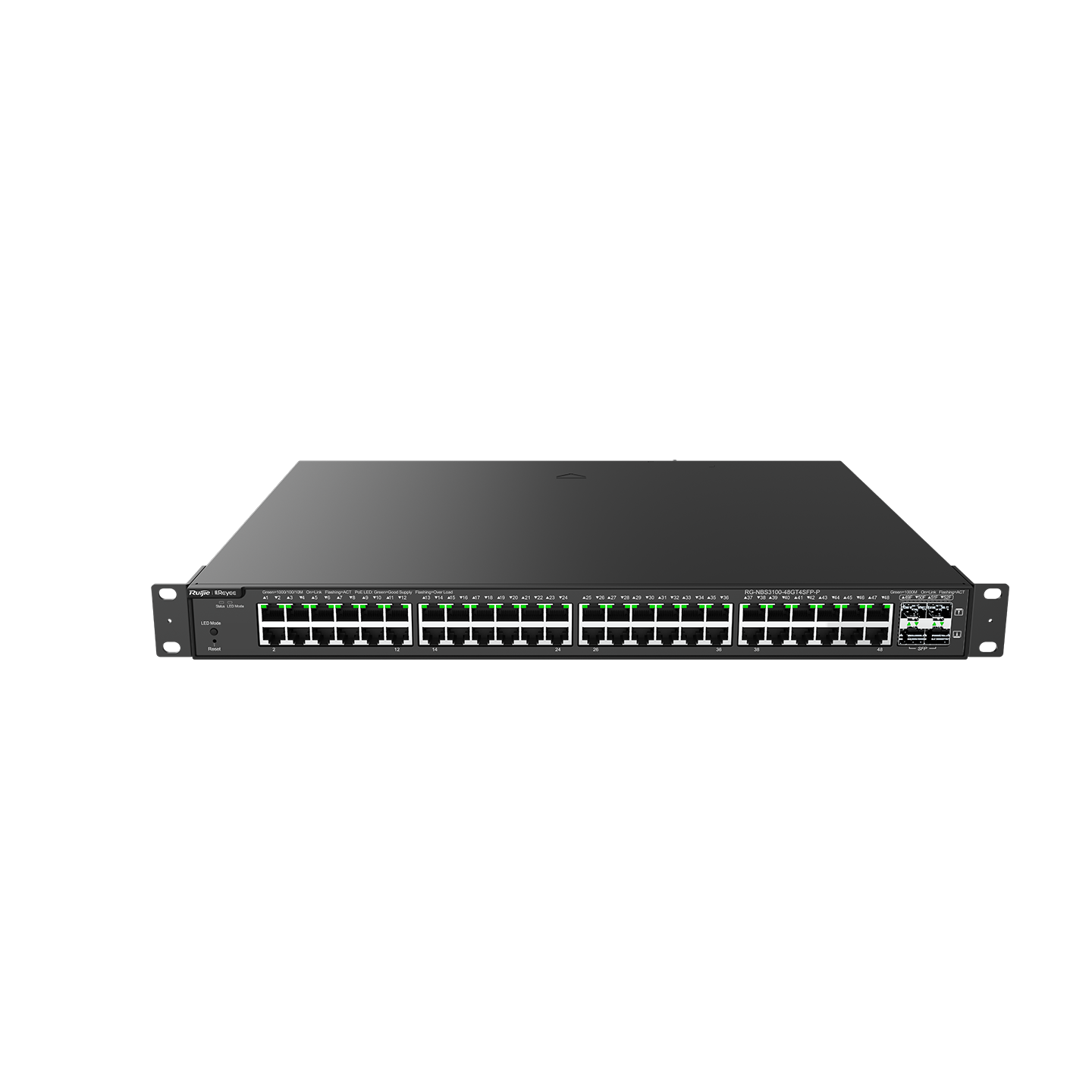 RG-NBS3100-48GT4SFP-P, 52-Port Gigabit Layer 2 Cloud Managed PoE Switch